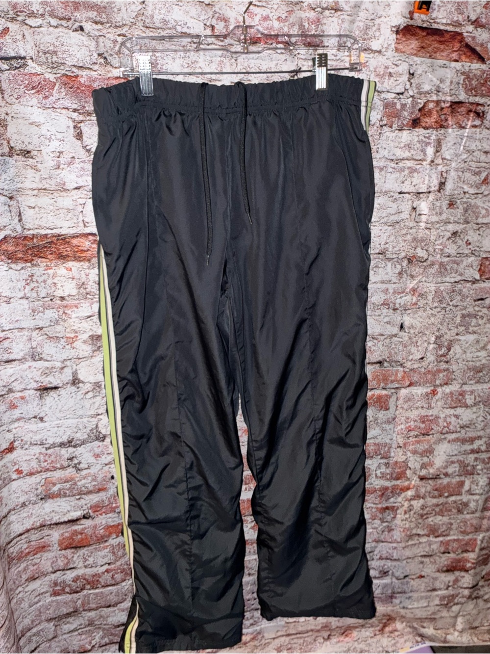 Men's Black Jogger Track Pants with Side Stripe